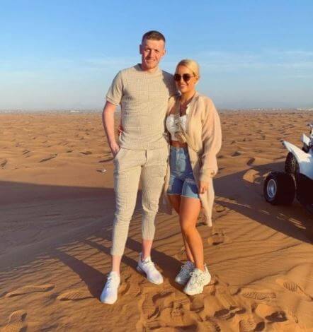 Megan Davison with her husband Jordan Pickford in Dubai.